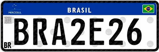 Placa Mercosul BRA2E26 detectada pela câmera do totem
