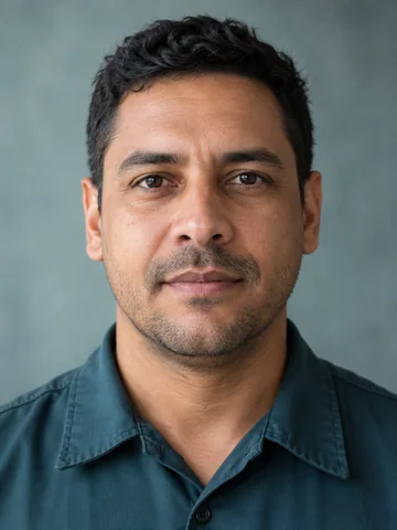 Rosto do motorista na conferência biométrica do totem (pessoa fictícia)